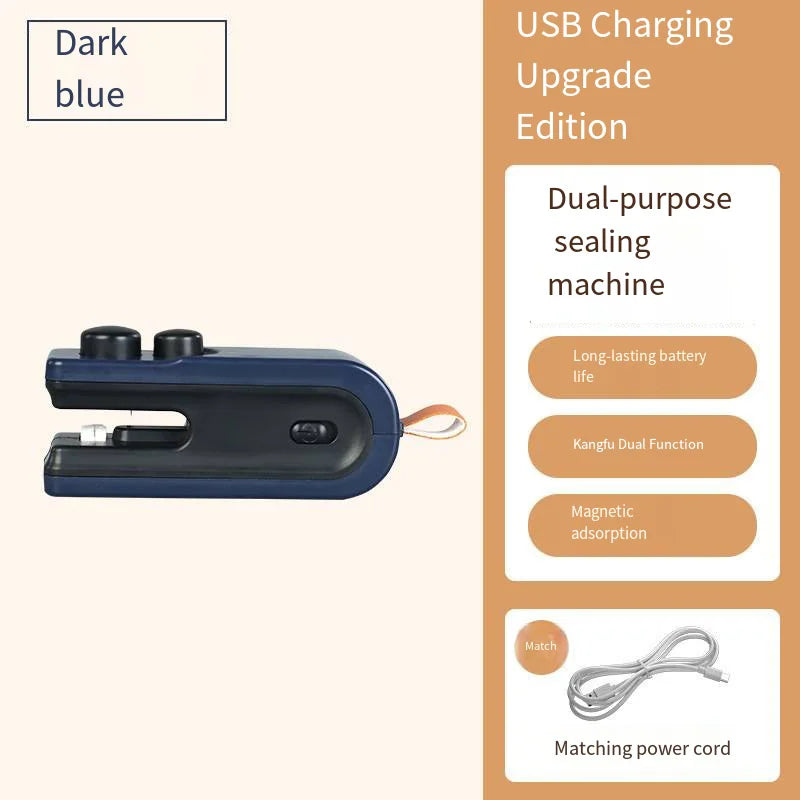 Mini Sealing Machine USB Rechargable Heat Sealer Storage Bag Plastic Package Food Sealer Clip Bag Handheld Food Heat Sealer