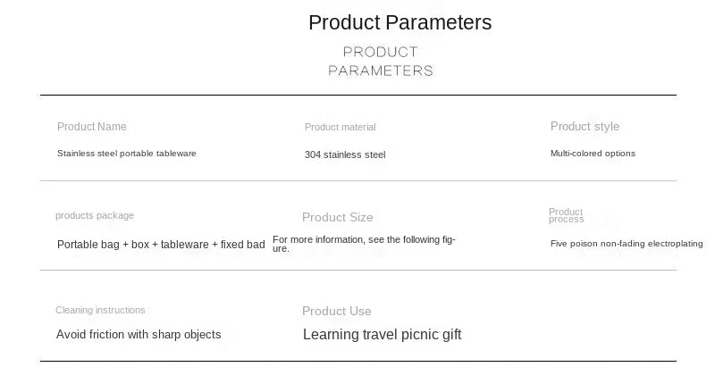 304 Spoon Set for Creative Portable Outdoor Tableware for Adult Students, Stainless Steel Cutlery Set