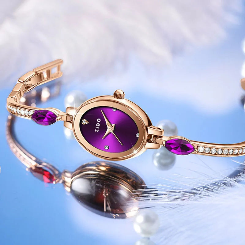 UTHAI L96 Women's Watch Brand Advanced Ladies Fashion Light Luxury Crystal Inlaid Diamond Waterproof Female Quartz Watches Clock