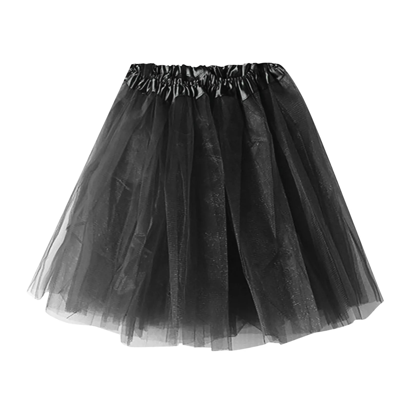 Black White Pleated Skirt Sexy Midi Tulle Skirt High Waist Full Lining Adult Tutu Korean Style Women Jupe Femme Faldas