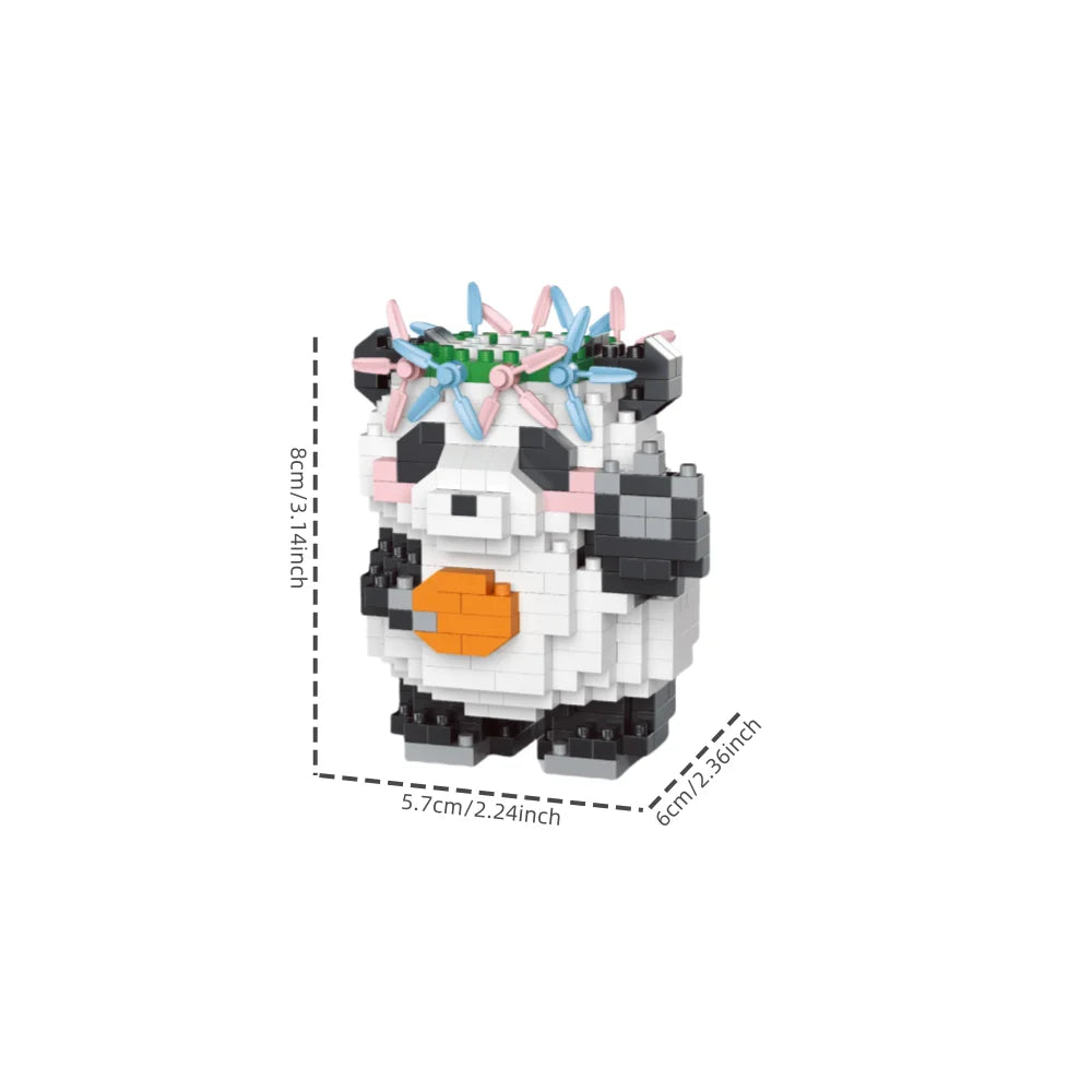 Adorable Panda-Shaped Building Blocks Toy Set: Ideal Desktop Decoration, Holiday Gift, Panda Lover's Delight, Joy for Children