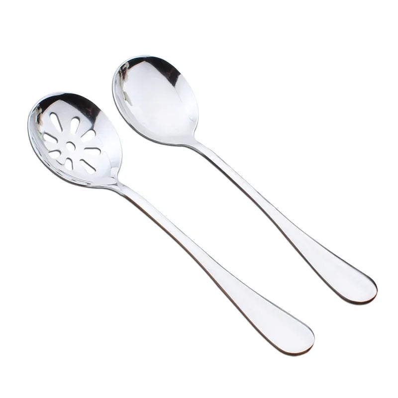 Stainless Steel Slotted Serving Spoons, Creative Male Spoon, Dinner Tableware, Skimming Tools, Kitchen Utensils, Self-Service, 2
