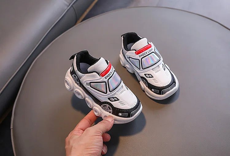 Autumn New Fashion Child Sneakers Versatile Car Cartoon Boy Shoes Comfort Thick Soled Luminous Casual Shoe Brand Sneakers Boy