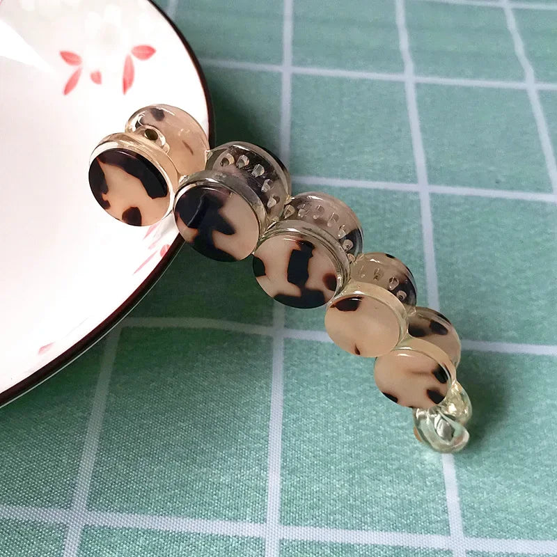 Hair Accessories Simple Banana Clip Elegant Women Acetate Leopard Ponytail Holder Hair Clip Casual Tortoiseshell Hairpin 머리핀