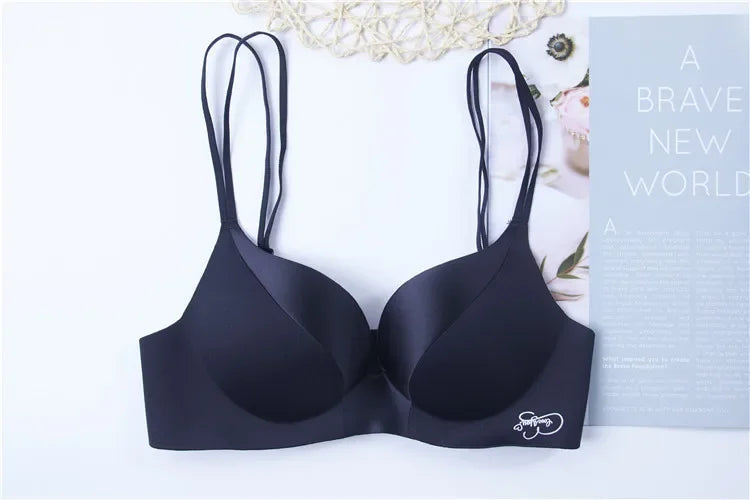 Women Sexy Deep U Cup Bras   Push Up Lingerie Seamless Wire Free Bralette Backless Plunge Intimates Female Underwear
