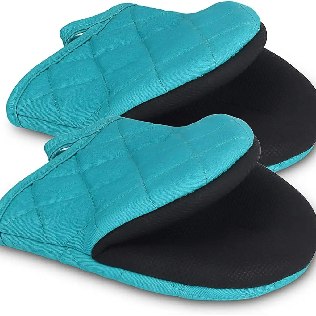 Kitchen Oven Mitts High Heat Resistant Short Oven Gloves Anti-scald Non-Slip Grip Surfaces Hanging BQ Baking Cooking Anti Scald