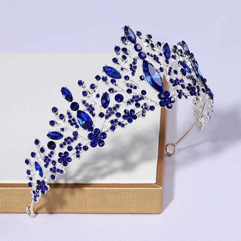 Itacazzo Bridal Headwear Full Of Dazzling Atmosphere Blue-colour Ladies' Bridal Wedding Tiara