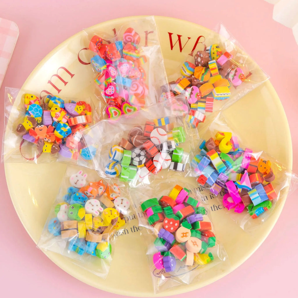 30 capsules/set transparent bag cartoon fruit animal love mini eraser cross-border June 1 Christmas gifts prizes stationery