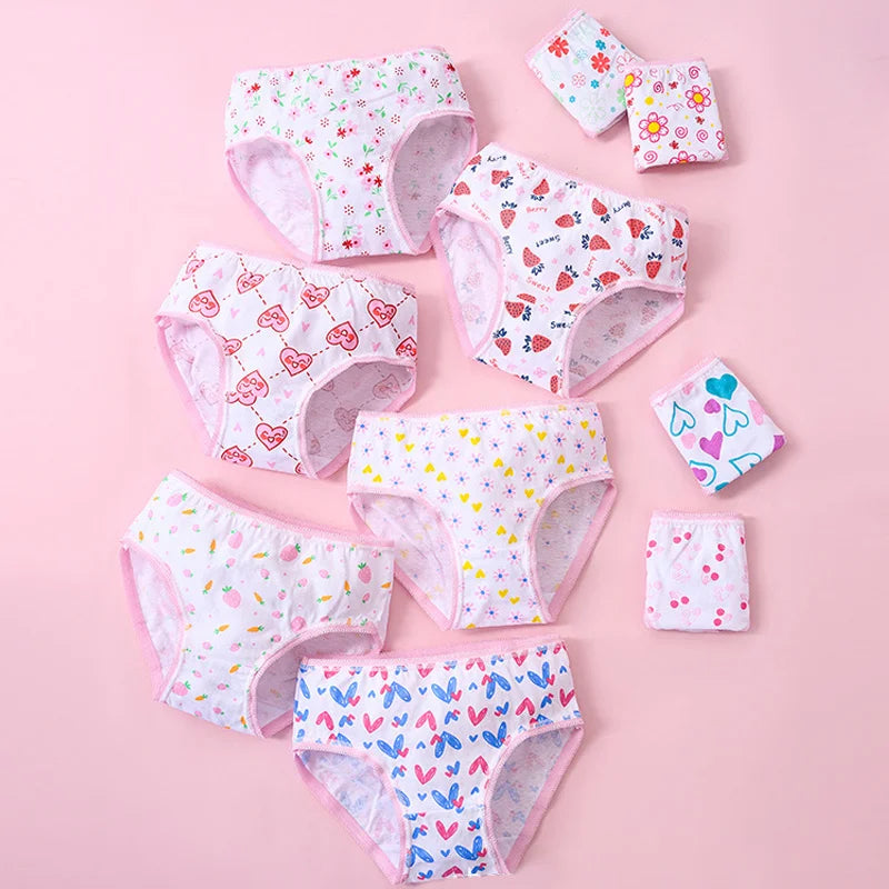 3/6/12 Pcs Cotton Panties Sets Girls Kids Short Briefs Children Underwear Child Cartoon Shorts Underpants Lace Panties Cute New