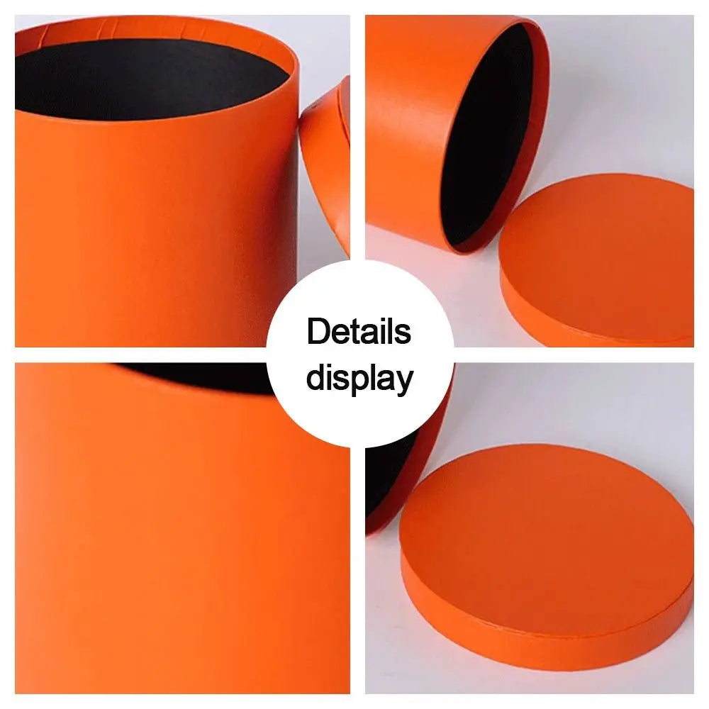 Flower Packaging Boxs Round Cardboard Gift Boxes Rose Wrapping Bag Flower Paper Basket Wedding Day Birthday Valentine's Day