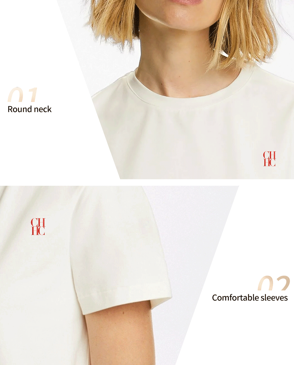 CHCH Women T-Shirts Short Sleeved Tees Casual New White Tops Women's Tee Embroidery Fashion Ladies Cotton Shirts Women Tees Tops