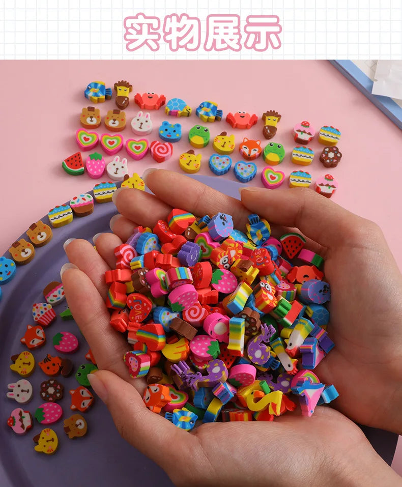 30 capsules/set transparent bag cartoon fruit animal love mini eraser cross-border June 1 Christmas gifts prizes stationery