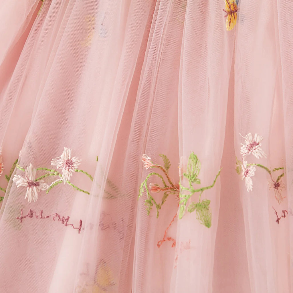 Summer New Sweet Butterfly Wing Baby Girl Princess Dress, Floral Chiffon Wedding Party Children'S Sleeveless Clothes (0-4 Years）