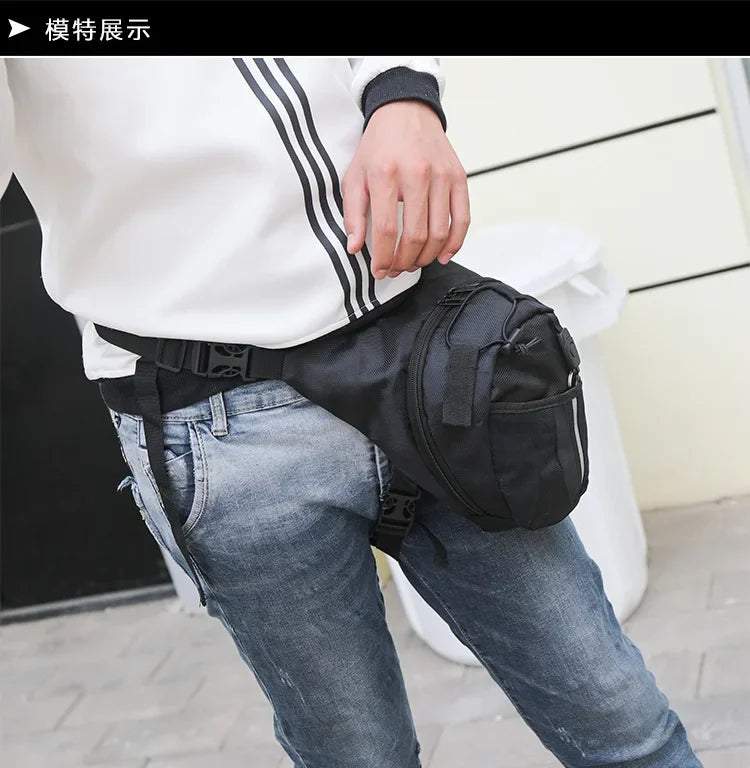 Motorcycle Leg Bags Waterproof Waist Pack Men Fanny Thigh Canvas Belt Outdoor Bike Hot Man Adjustable Leg Bag Package Moto Bag
