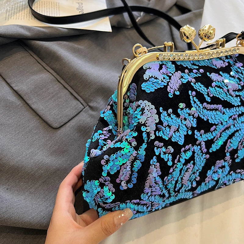 Fashion Paillette Evening Bag Women Glittering Clutch Purse Handbag Designer Luxury Wallets Party Female Shoulder Crossbody Bag