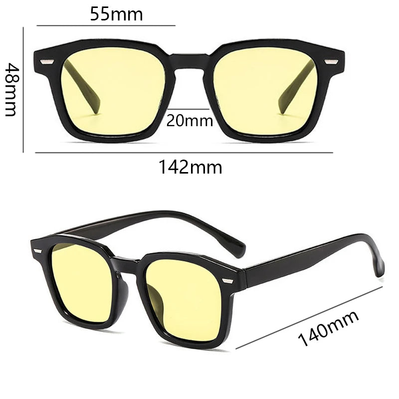 New Unisex Rectangle Vintage Sunglasses 2023 Fashion Design Retro Sun Glasses Female Lady Eyeglass Cat Eye Casual Goggles UV400