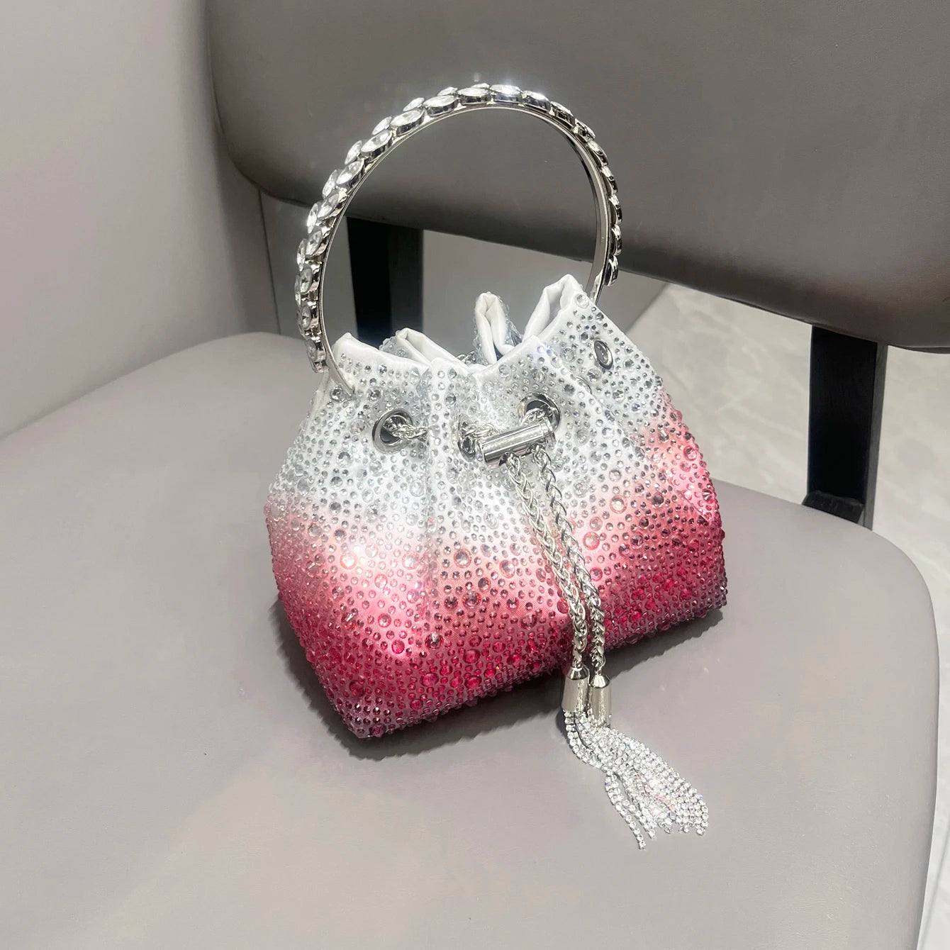 Handle Rhinestones Evening clutch Bag Purses and handbag luxury Designer shoulder bag Shiny Crystal Clutch purse bucket bag