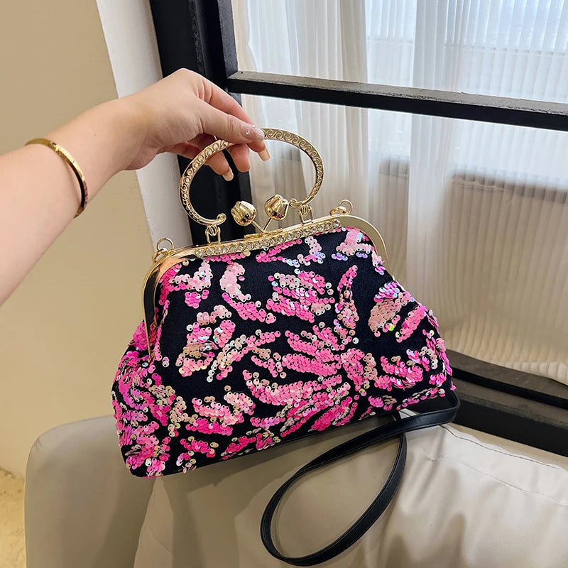 Fashion Paillette Evening Bag Women Glittering Clutch Purse Handbag Designer Luxury Wallets Party Female Shoulder Crossbody Bag
