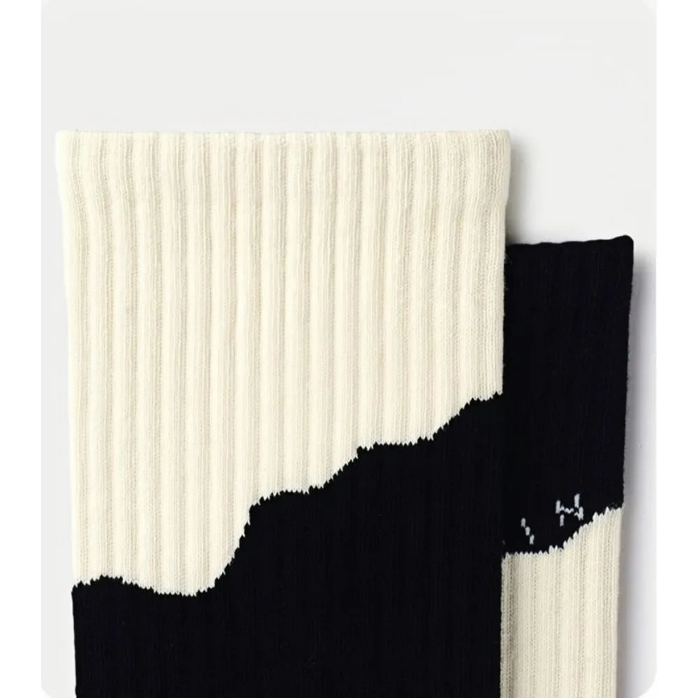 1/4 Pairs Men's and women's casual socks, asymmetrical niche mid length socks,  Japanese socks, couple sports socks