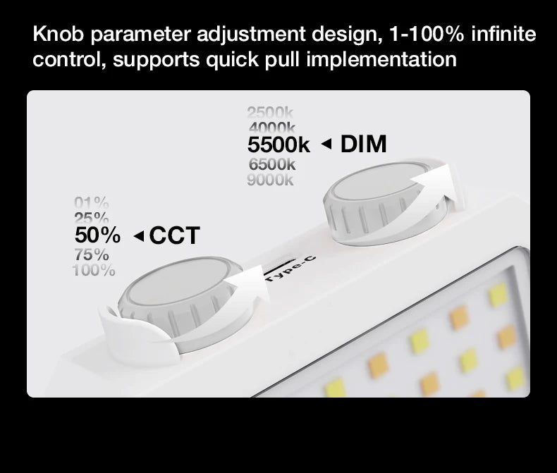 Video light 40W portable camera light CRI 95+ 2500-9000K LED panel digital photography lighting device used for YouTube