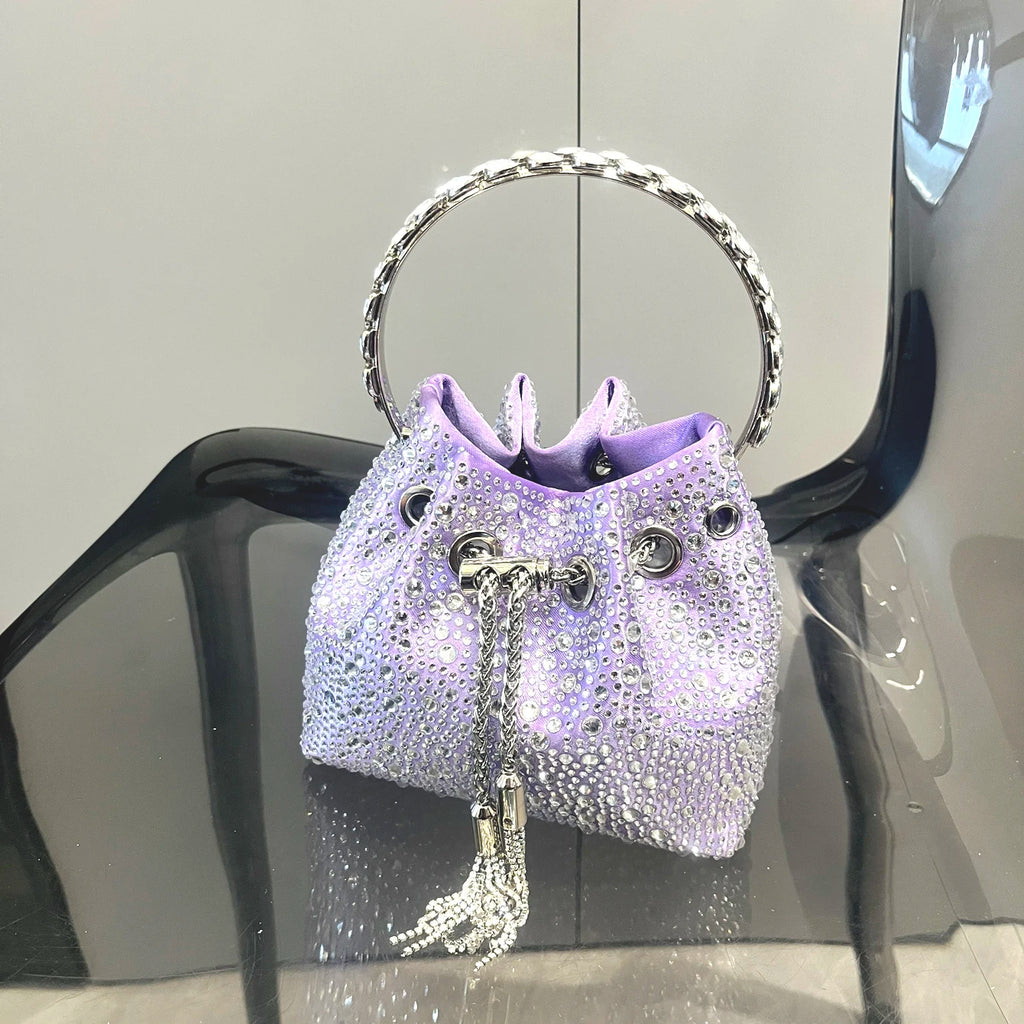 Handle Rhinestones Evening clutch Bag Purses and handbag luxury Designer shoulder bag Shiny Crystal Clutch purse bucket bag