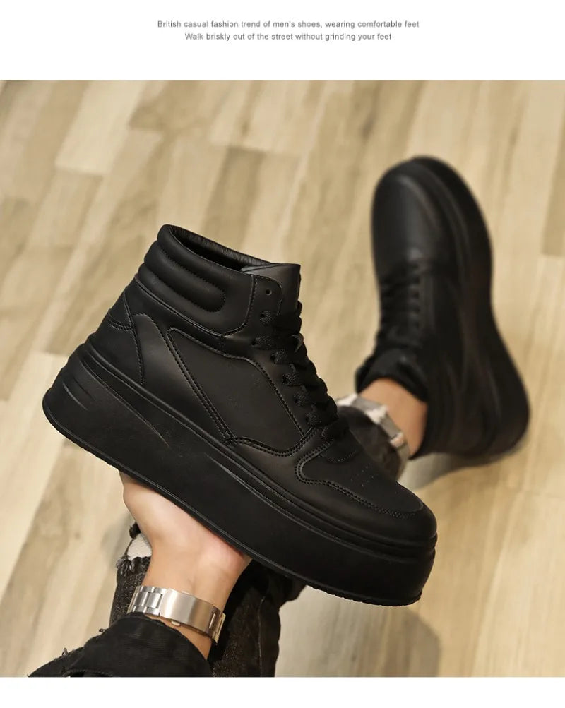 Men's Shoes Spring White Platform Comfortable Casual Shoes Man Trend Anti Slip Sneakers 2025 Fashion Thick Soled Shoes Zapatos