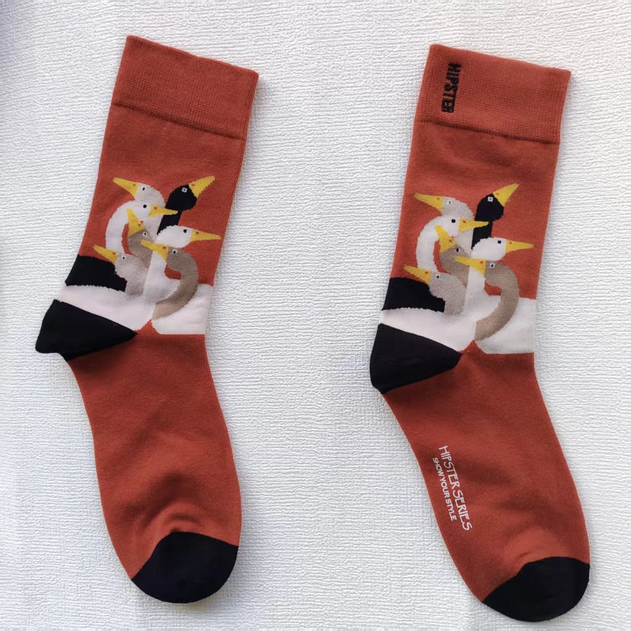 Colorful Funny Cotton Men Crew Socks Hip Hop Novelty Painting Style Skate Street Designer Harajuku Gift Happy Black Yellow Cool