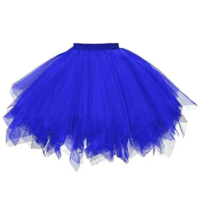 Women's Tutu Skirt 50s Rockabilly Petticoat Ballet Underskirt Elastic High Waist Ballet Skirt Dance Dress Costume Party Skirt