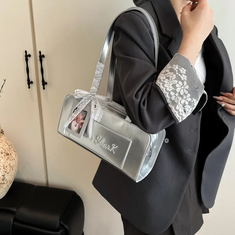 PU Leather Shoulder Bags For Women 2025 Trend Female Underarm Handbags And Purses Large Capacity Top Handle Tote Travel Bag