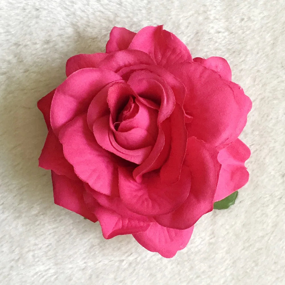 Rose Flower Hair Clips For Women Girls Artificial Floral Barrette Red Pink Handmade Hairpin Wedding Bridal Hair Accessoies