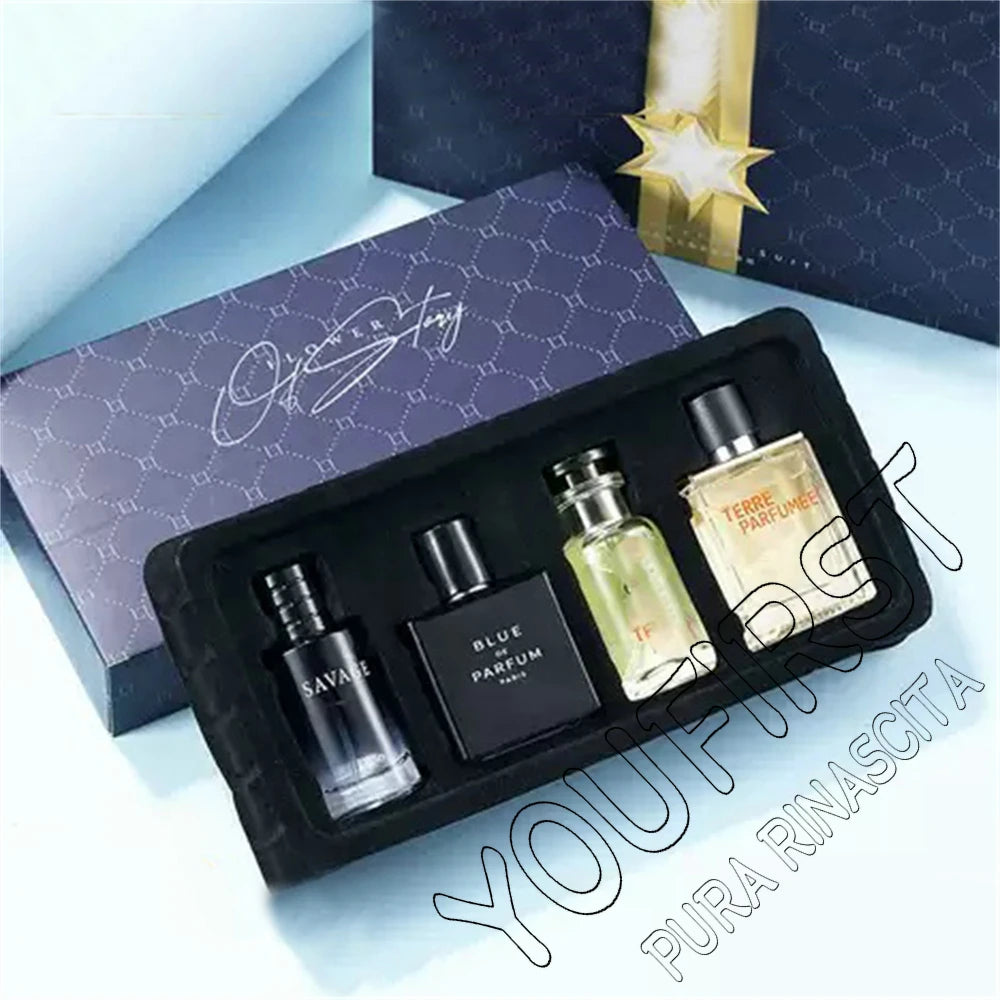 Luxury Brand Perfume Men Cologne Parfums Homme Gift Box 4Pcs Set 100ml Perfumes Masculinos Natural Floral Fruity Scent Spray