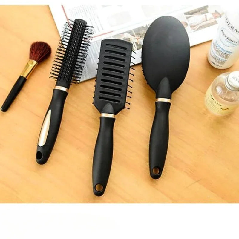 Professional Black Round Hair Brush for Styling and Curling - Portable and Easy to Use