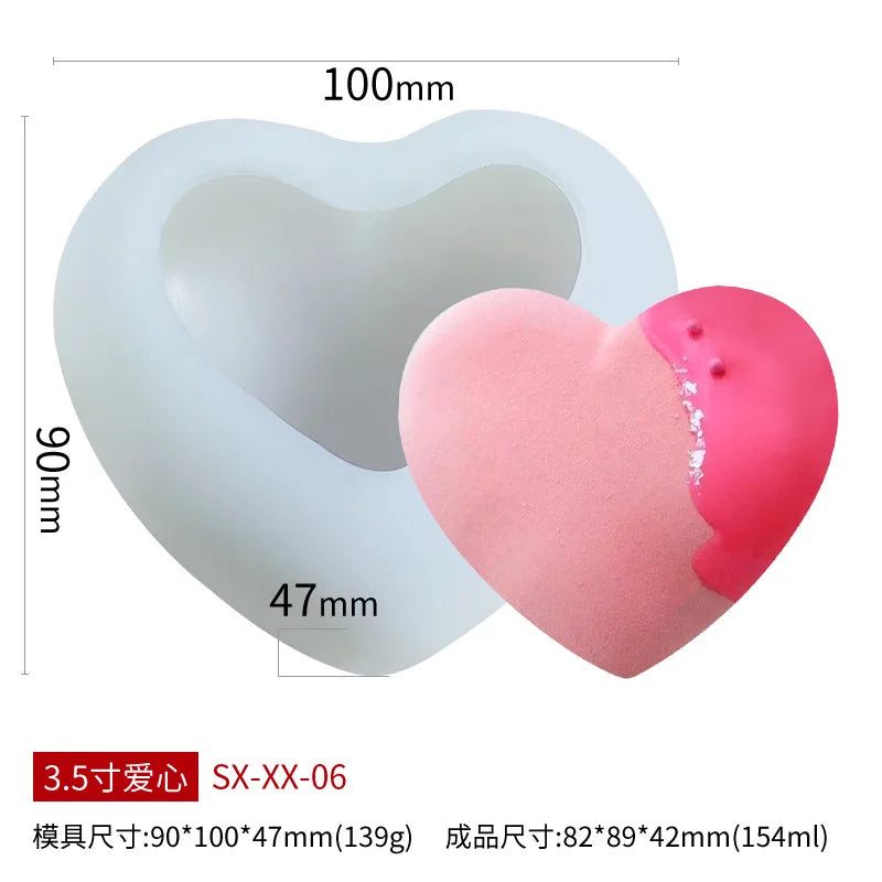3D Woven Love Heart Silicone Mold Diy Handmade Heart-shaped Candle Soap Plaster Cake Chocolate Baking Tool Valentine's Day Gift
