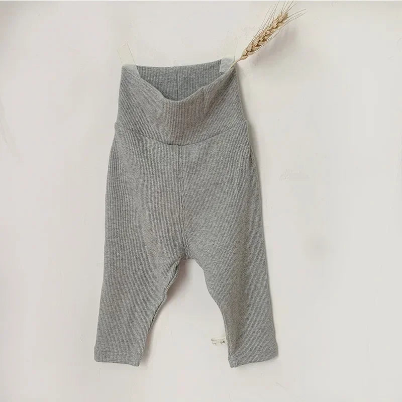 4991 Baby Pants 2024 Winter Spring Ins High Waist Belly Pants Infant Cotton Leggings Plus Velvet 2 Style Thick Pants