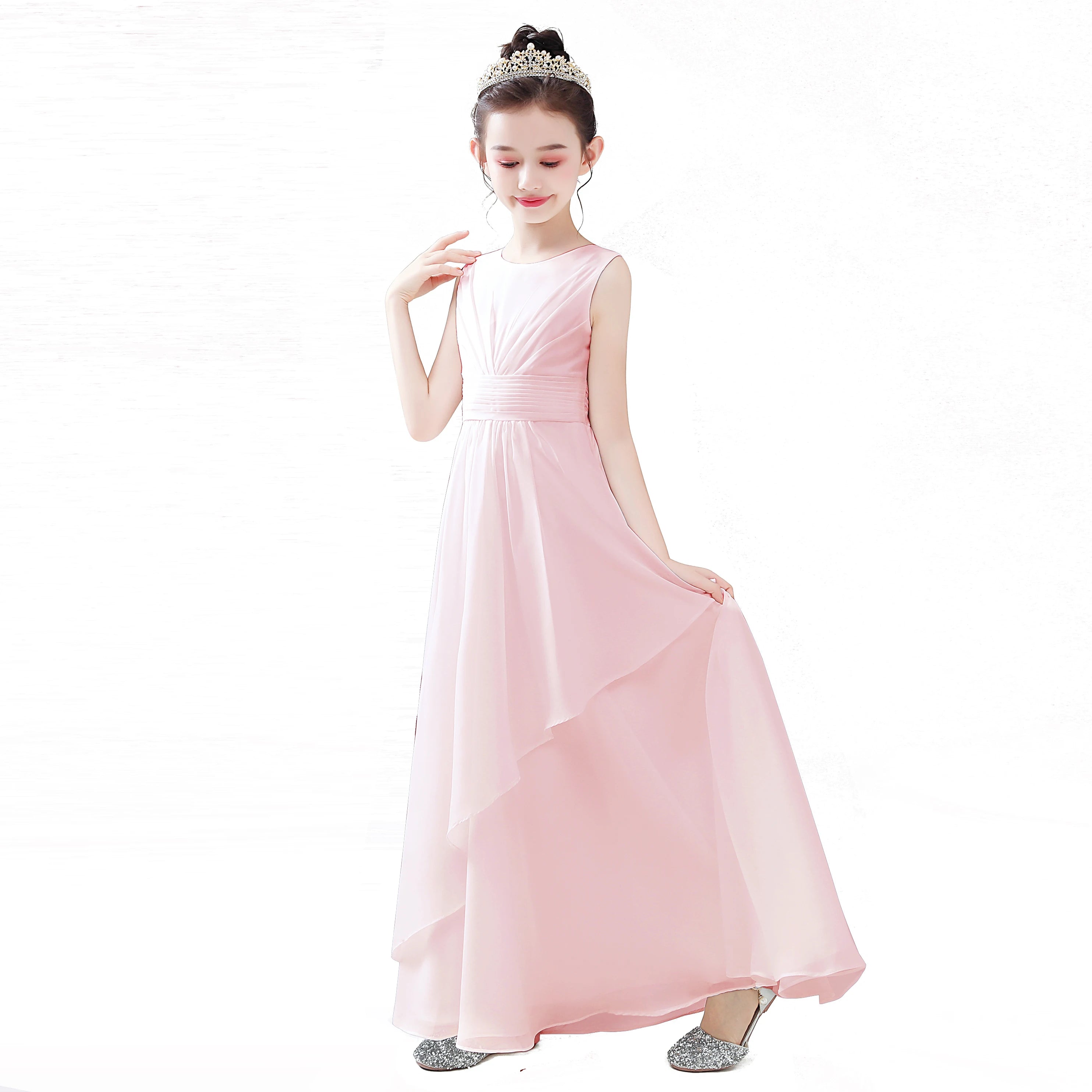 Dideyttawl Customized Chiffon Flower Girl Dress For Wedding Party First Communion 2025 Little Bride Gowns Junior Bridesmaid