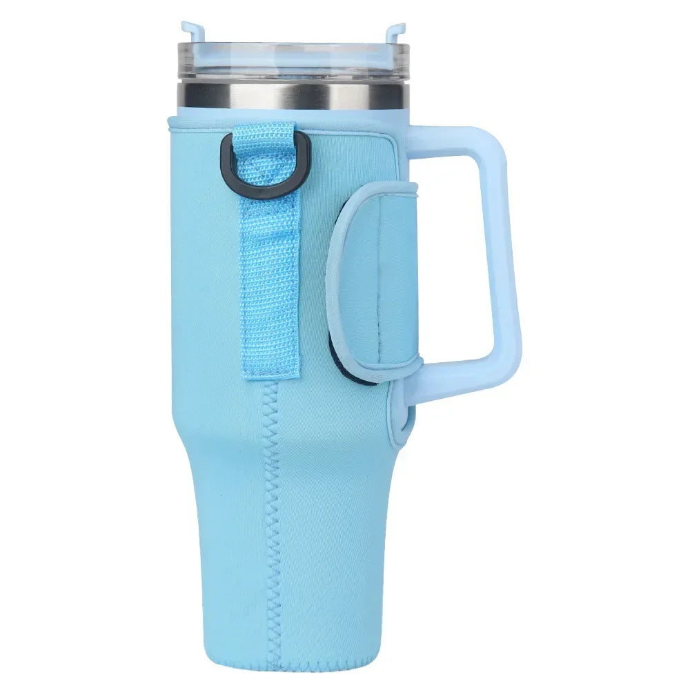 40oz Water Bottle Carrier Bag Pouch Cover for Thermos Water Bottle Holder Adjustable Shoulder Strap Mug Cover