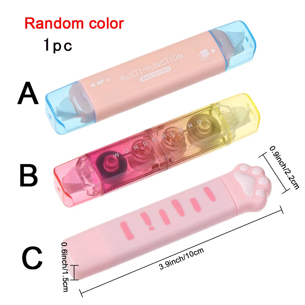 3 Type Creative Double Sided Adhesive Dots Stick Roller Glue Tape Dispenser Sticks Adhesive Cutter Stationery Office Supply