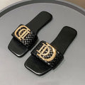 Women Slippers Party Sexy Elegant Slippers Women Luxury Decor Weave Designer Flat Sandals Fashion Open-toe Vacation Slides Women