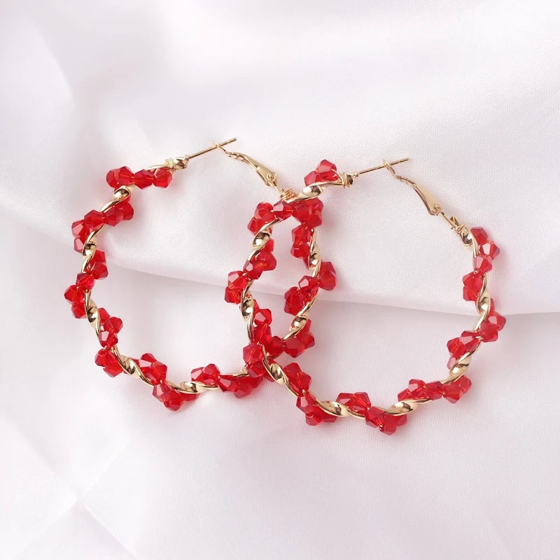 Red Statement Drop Earrings – Floral Heart Design for Elegant Occasions