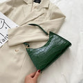 Fashion PU Leather Bags for Women Alligator Pattern Armpit Handbag Female Small Underarm Messenger Bag Purses and Handbags