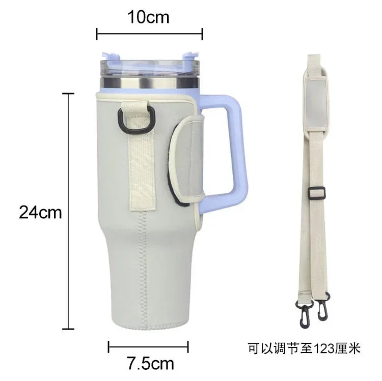 40oz Water Bottle Carrier Bag Pouch Cover for Thermos Water Bottle Holder Adjustable Shoulder Strap Mug Cover