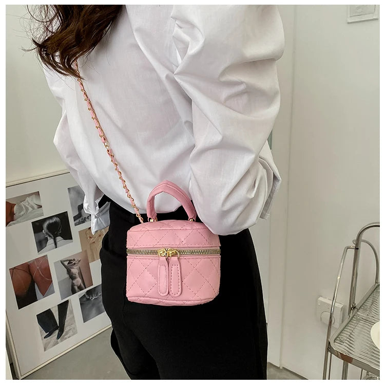 Trendy  Buet Handbag Women's Crossbody Versatile High-End Feel PU Leather Soft Surface Zipper Closure Casual Sle