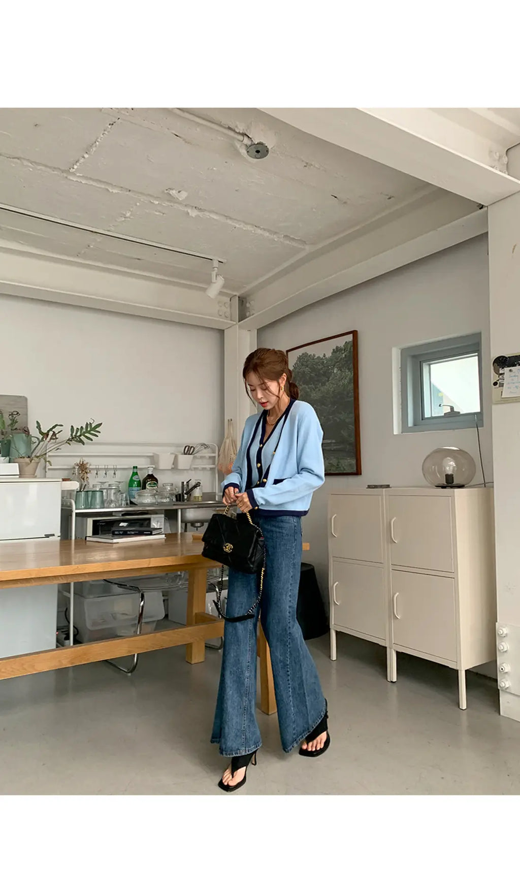 New High Quality Spring Knitted Long Sleeve V-neck Cardigan Coat + Sexy Short Camisole Crop Top Sweater Two Piece Sets Elegant