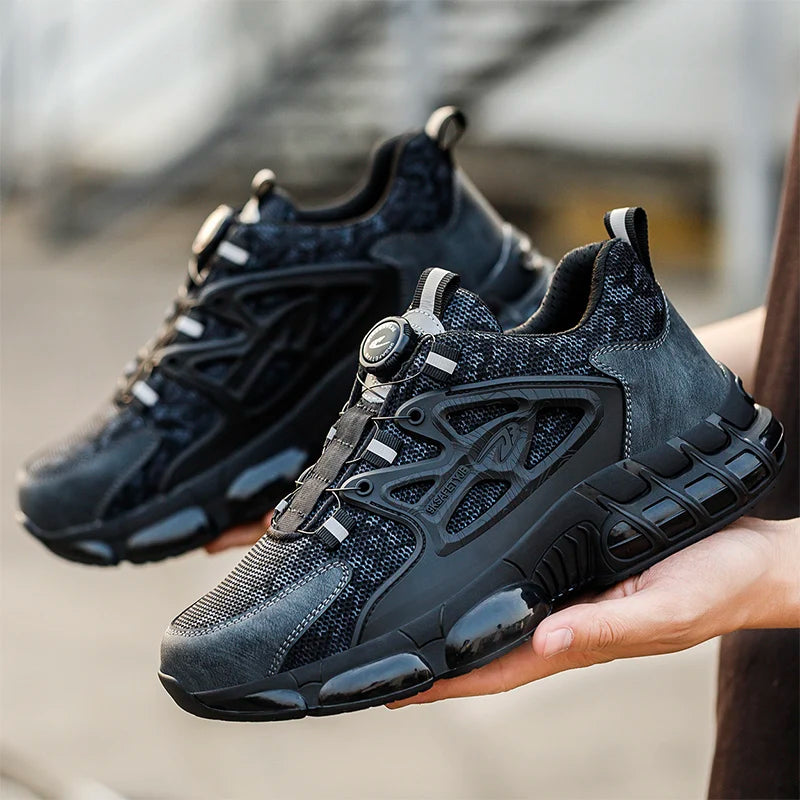 Unisex Rotating Button Safety Shoes Men For Work Sneakers Shoes Puncture-Proof Protective Women Shoes Steel Toe Work Boots