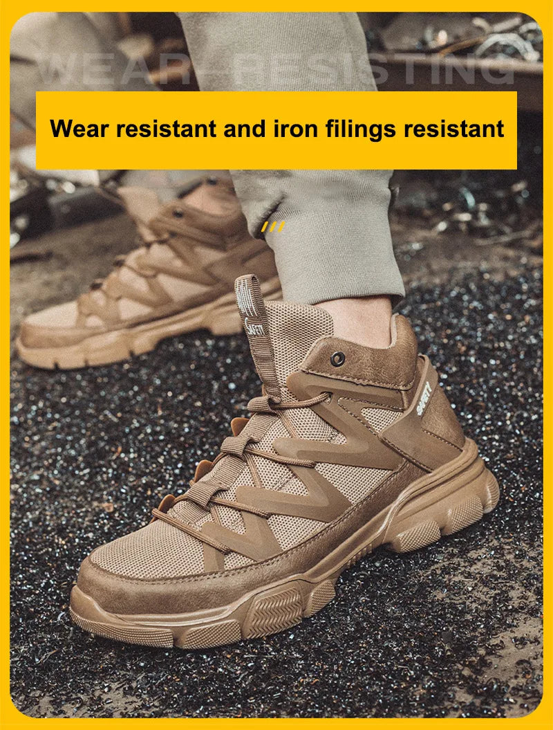 Safety Shoes Universal Breathable Outdoor Work Boots Steel Toe Anti-smash Puncture Proof Working Protective Sneakers for Men