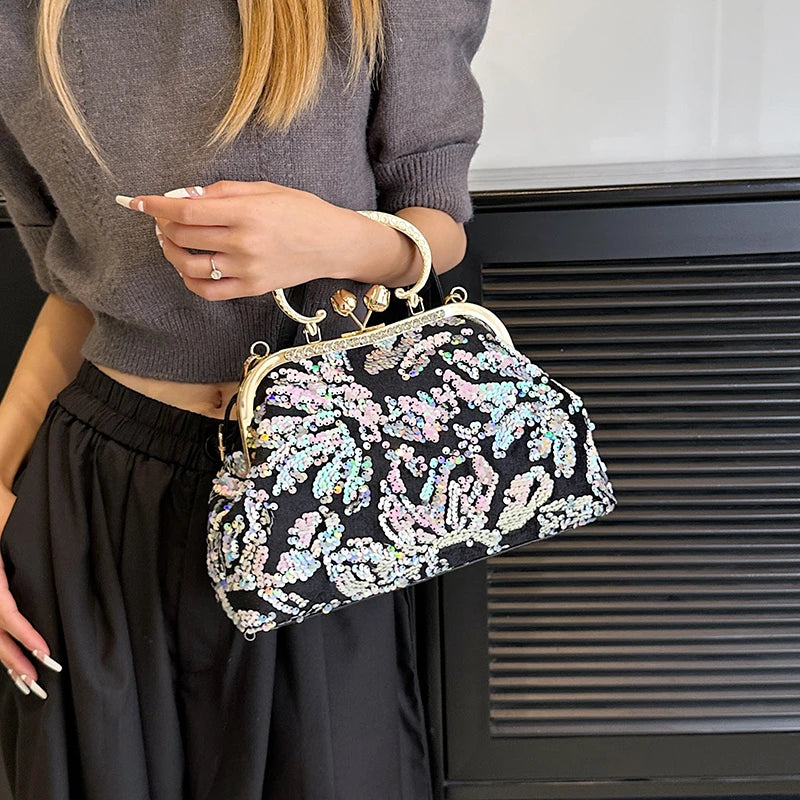 Fashion Paillette Evening Bag Women Glittering Clutch Purse Handbag Designer Luxury Wallets Party Female Shoulder Crossbody Bag
