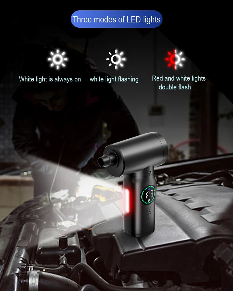 7500mAh Portable Compressed Air Duster Multi Air Blower & Vacuum Cleaner Cordless Duster Blower for Keyboard Computer Cleaning