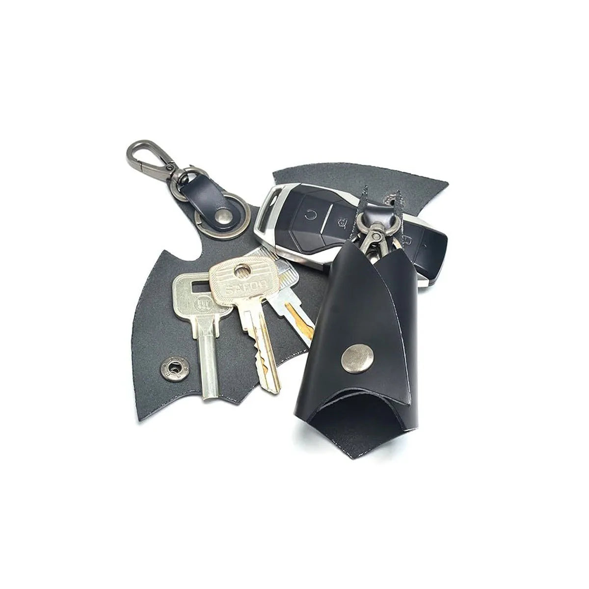 1pc Keychain Pendant PU Leather Car Key Protector Household Anti-lost Waist Hanging Key Bag Father's Day Gift, Boyfriend Gift