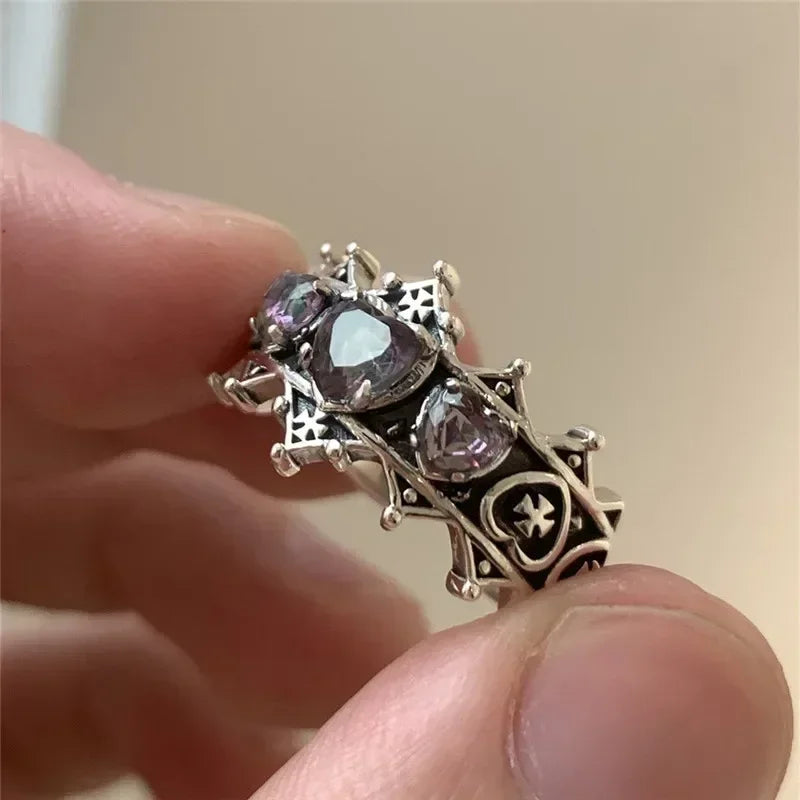 Blue Pink Luminous Ring For Couple Creative Love Heart Index Finger Ring Glowing In The Dark Rings Jewelry Valentine's Day Gift