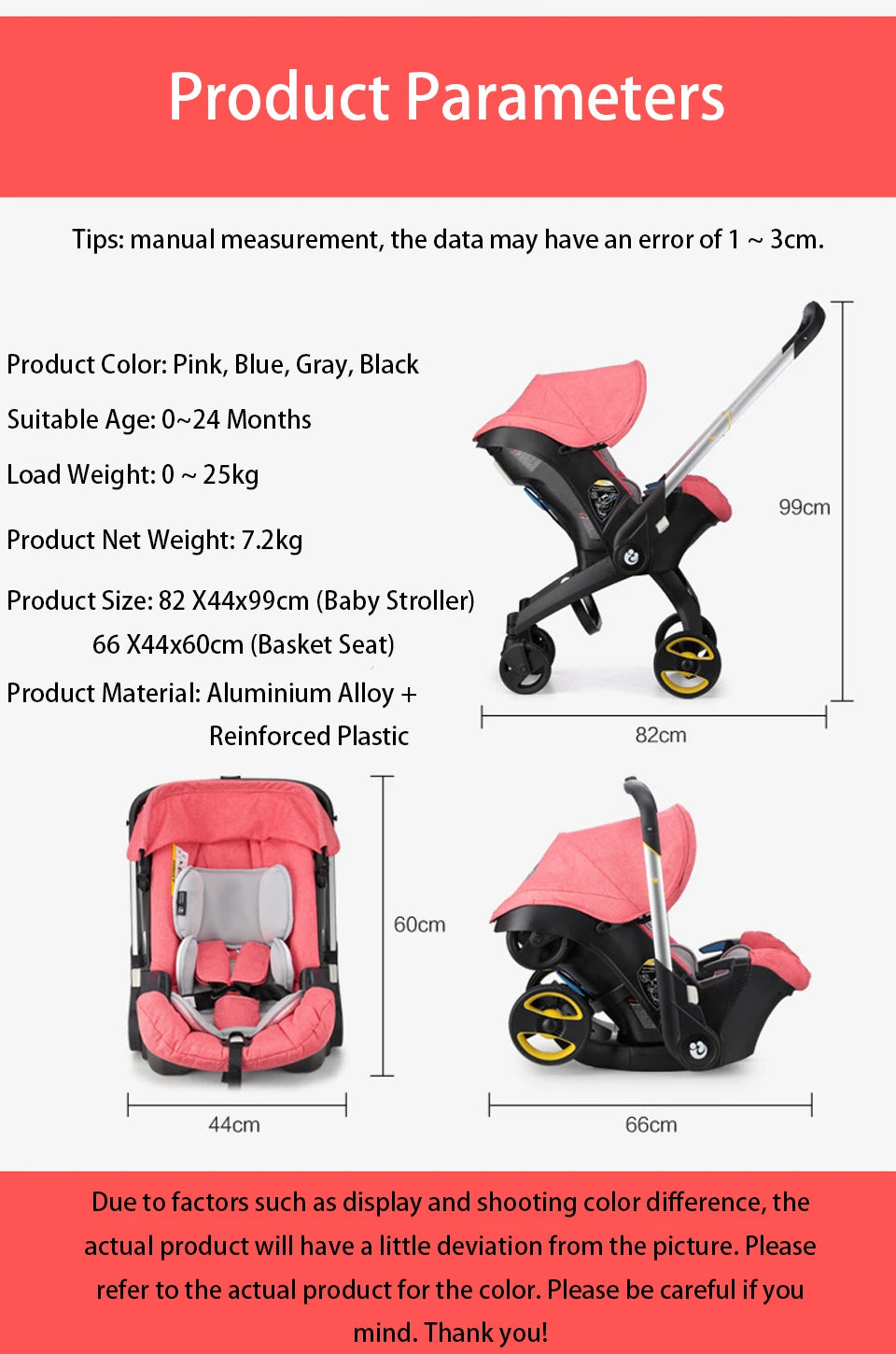 Baby Stroller 3 in 1 With Car Seat Infant Cart High Landscope Folding Baby Carriage Prams For Newborn Travel Stroller 4 in 1